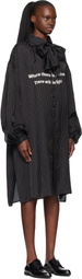 YOHJI YAMAMOTO Black Message Scarf Shirt