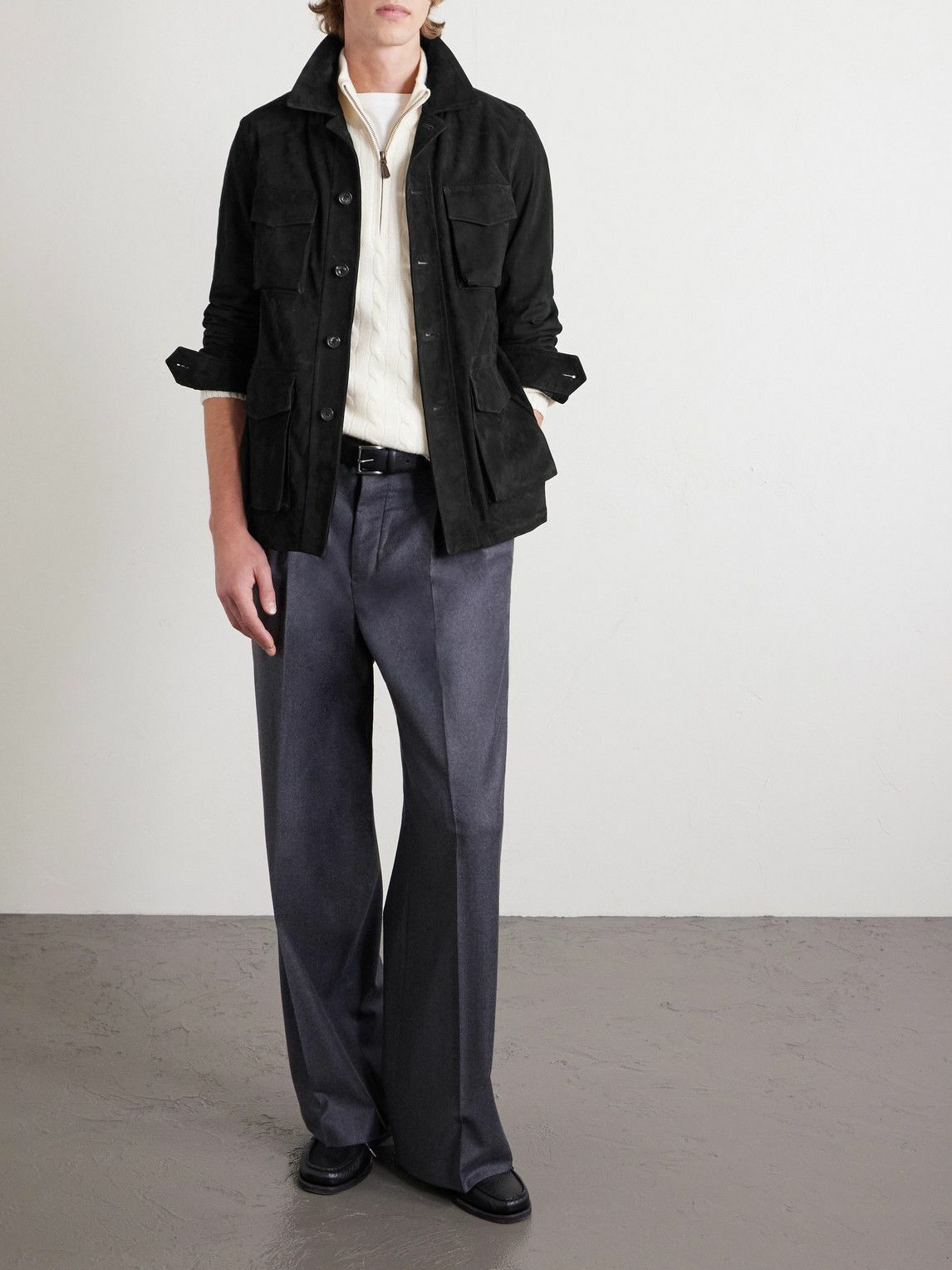 J. Mueser - Suede Overshirt - Black