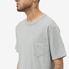 Maison Kitsuné Men's Baby Fox Patch Classic Pocket T-Shirt in Grey Melange