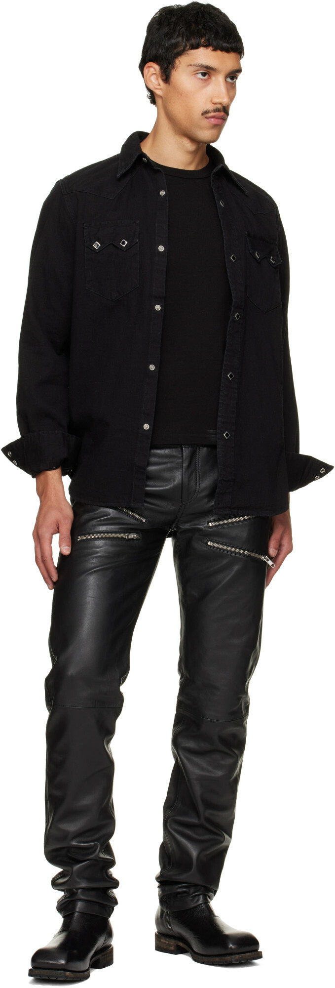 Deadwood Black Ricki Slim Leather Pants