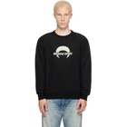 Marine Serre Black Merino Wool Knit LS Sweater