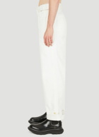 Buckle Fastening Pants in White