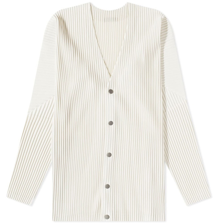Photo: Homme Plissé Issey Miyake Men's Pleated Cardigan in Ivory