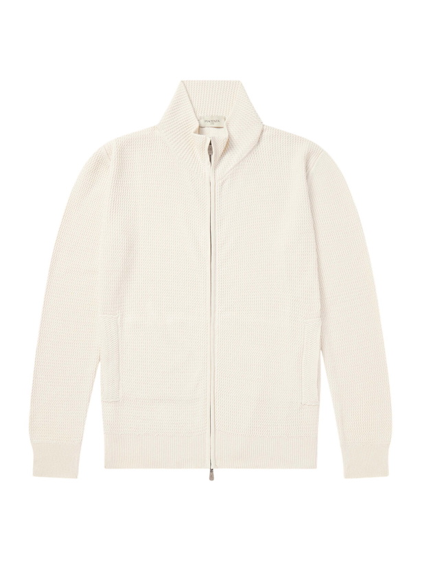 Photo: PIACENZA 1733 - Knitted Silk and Linen-Blend Zip-Up Cardigan - Neutrals