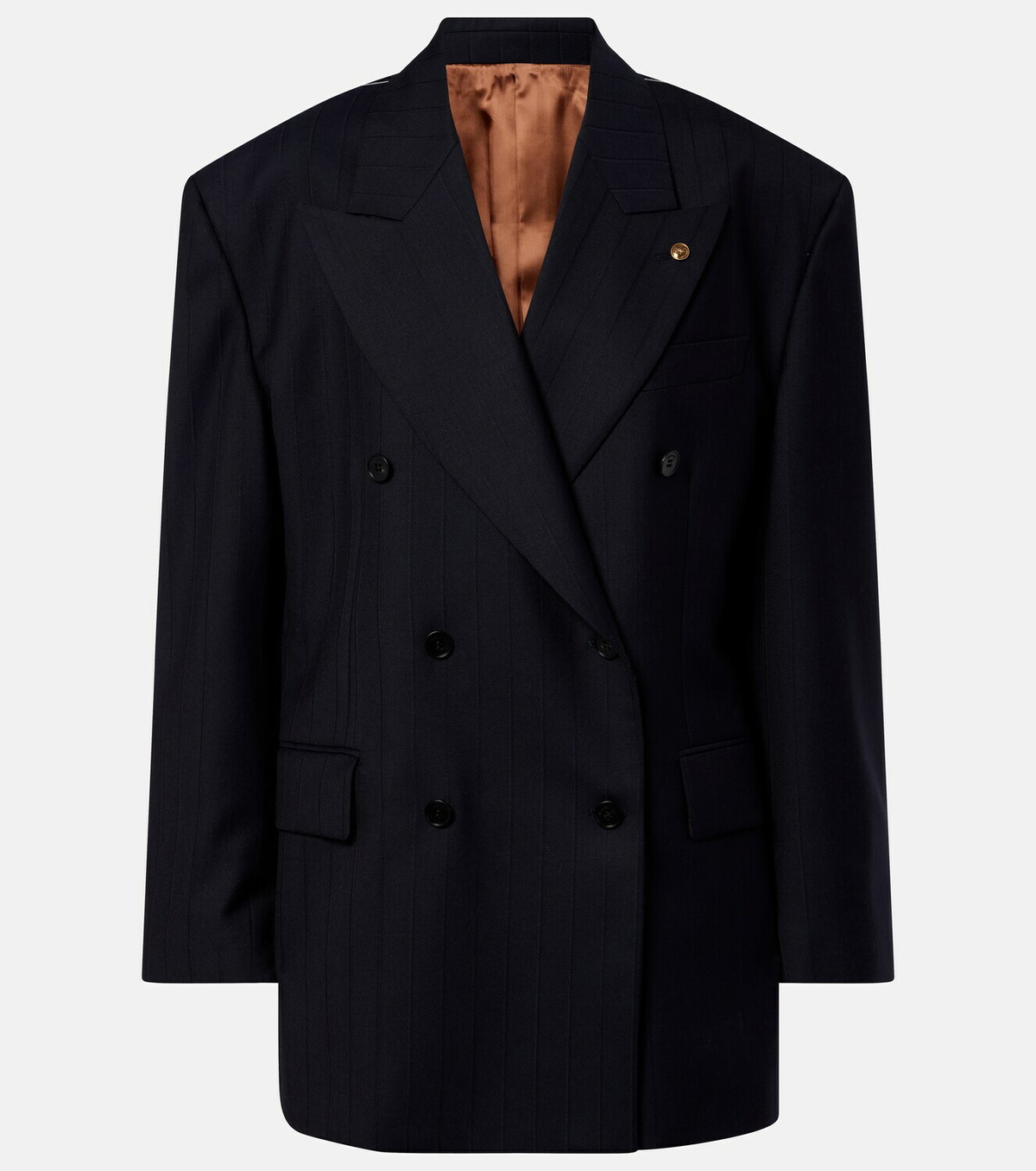 Versace Double-breasted oversized virgin wool blazer