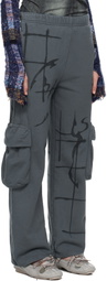 Collina Strada Gunmetal & Black Cargo Sweatpants