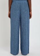 Eileen Fisher Crinkled Wide-leg Woven Trousers Blue