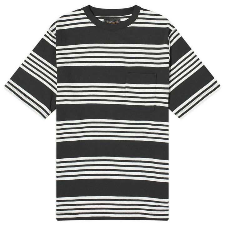Photo: Beams Plus Men's Nep Stripe Pocket T-Shirt in Black