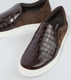 Manolo Blahnik Nadores croc-effect leather sneakers