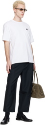 Maison Kitsuné Navy Cropped Pleated Trousers