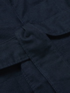 TEKLA - Organic Cotton-Flannel Robe - Blue