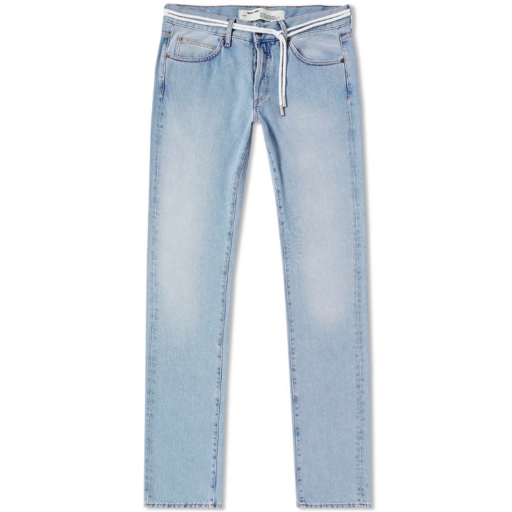 Photo: Off-White Sprayed Diagonals Slim Fit Jean