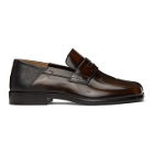 Maison Margiela Brown and Black Tabi Loafers