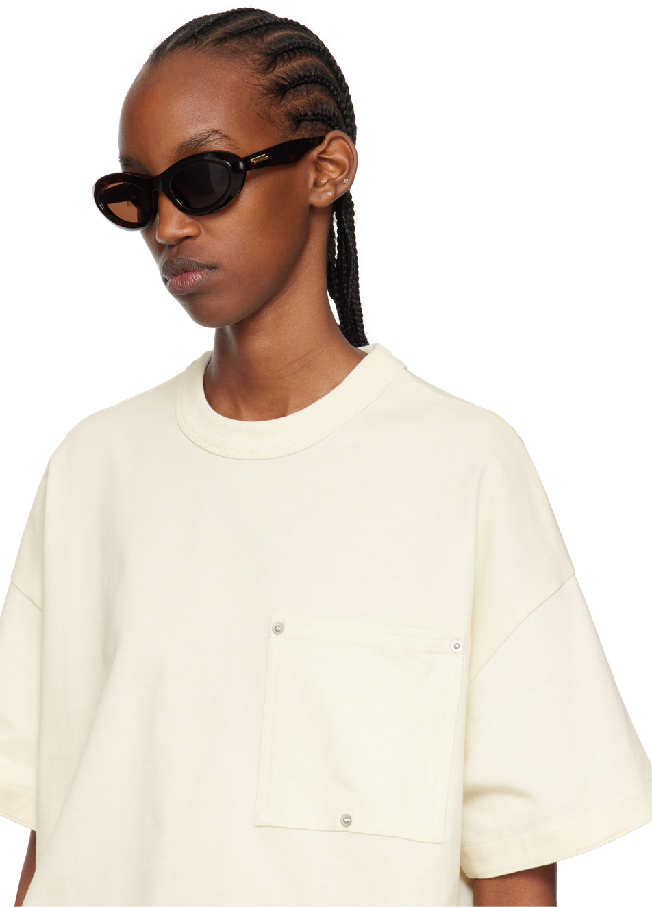 Bottega Veneta Tortoiseshell Bombe Round Sunglasses Bottega 