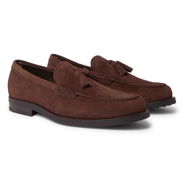 Photo: Tod's - Suede Tasseled Loafers - Brown