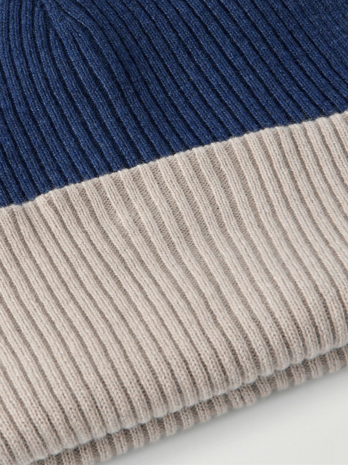 Brunello Cucinelli - Reversible Ribbed Cashmere Beanie - Blue