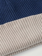 Brunello Cucinelli - Reversible Ribbed Cashmere Beanie - Blue
