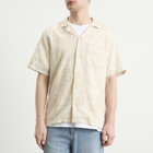 Foret Men's Peer Embroidery Regular Fit Ss Shirt in Off White
