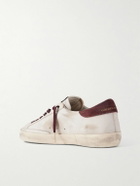 Golden Goose - Super-Star Distressed Suede-Trimmed Leather Sneakers - White