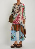 Etro Floral-embroidered Cropped Straight-leg Jeans Blue