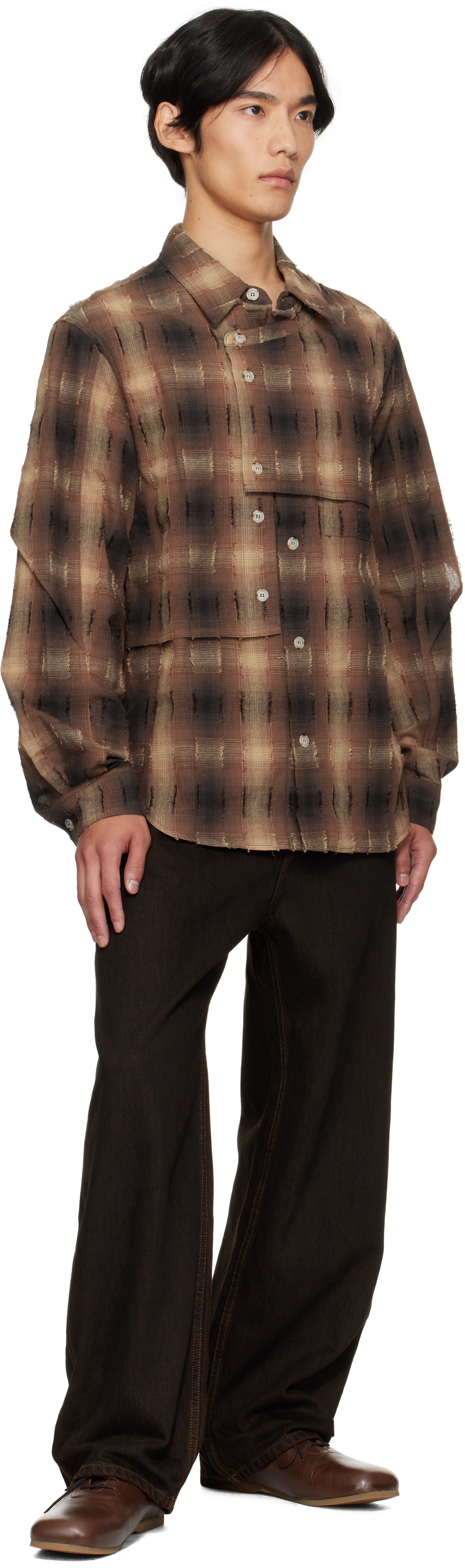Andersson Bell Brown Check Layered Shirt