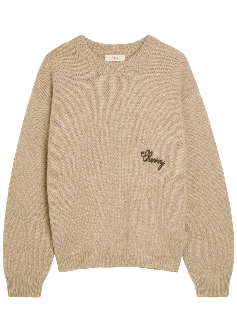 Cherry Los Angeles American Classic Logo Alpaca-blend Jumper Off White