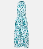 Heidi Klein Kos paisley shirred linen maxi dress