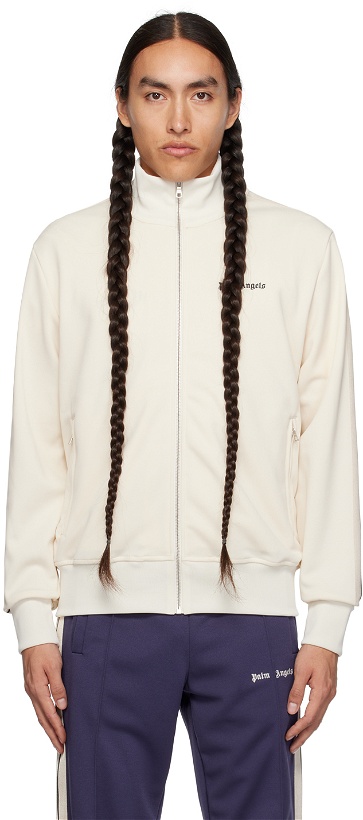Photo: Palm Angels Off-White Embroidered Track Jacket