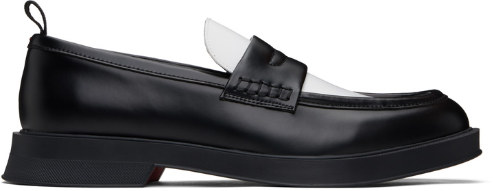 Photo: Hugo Black & White Faux-Leather Penny Loafers
