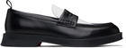 Hugo Black & White Faux-Leather Penny Loafers