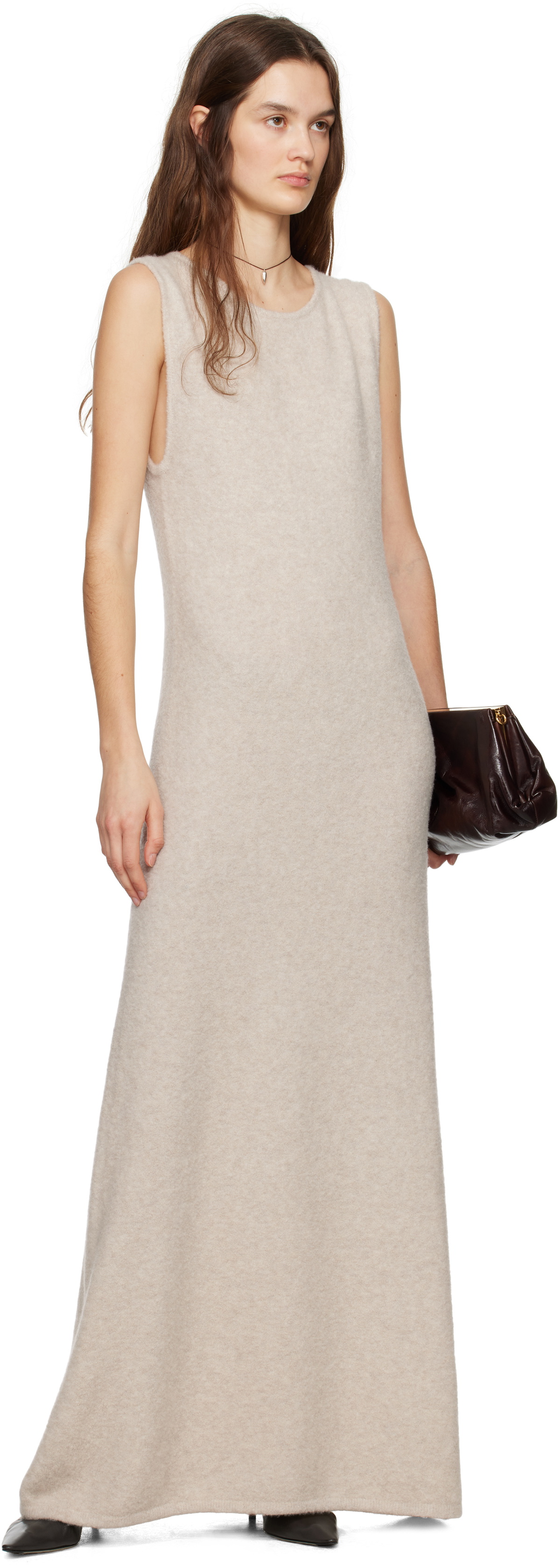 Ruohan Beige Agnes Maxi Dress