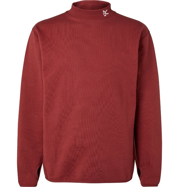 Photo: DISTRICT VISION - Logo-Embroidered Loopback Cotton-Jersey Mock-Neck Sweatshirt - Burgundy