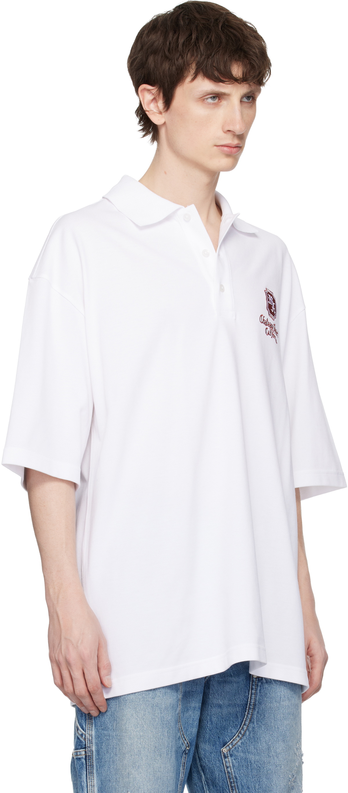 AMIRI White 'MA Chateau' Polo