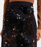 Plan C Sequined wool-blend midi skirt