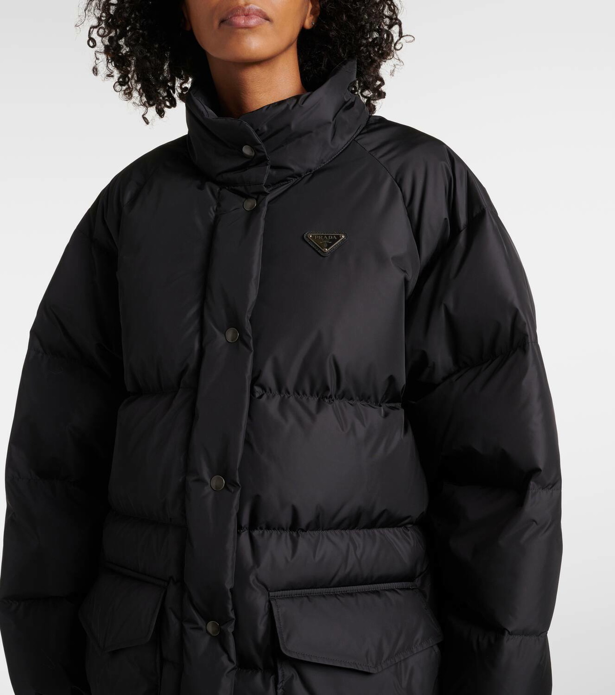 Prada Faux fur-trimmed down jacket