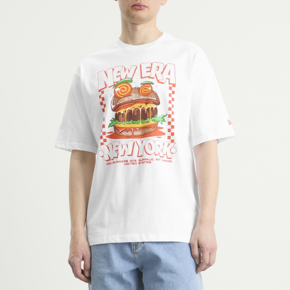 New Era Men's Burger Graphic T-Shirt in White