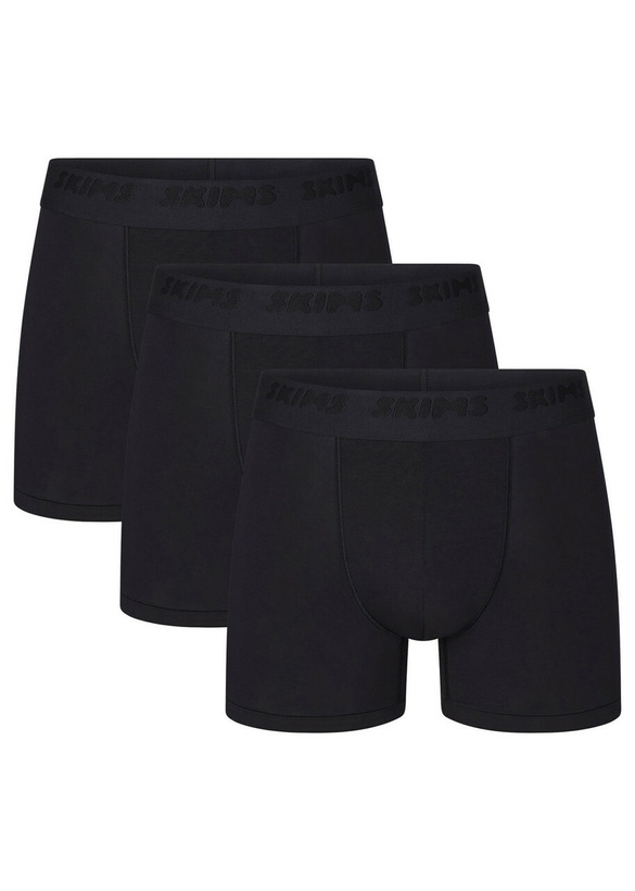 Photo: Skims Stretch-cotton Boxer Briefs set of Three Black