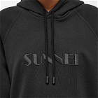 Sunnei Big Embroidered Logo Hoody in Black