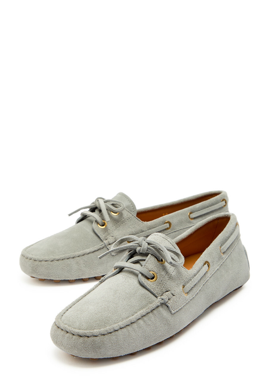 Tods Gommino Suede Loafers Grey