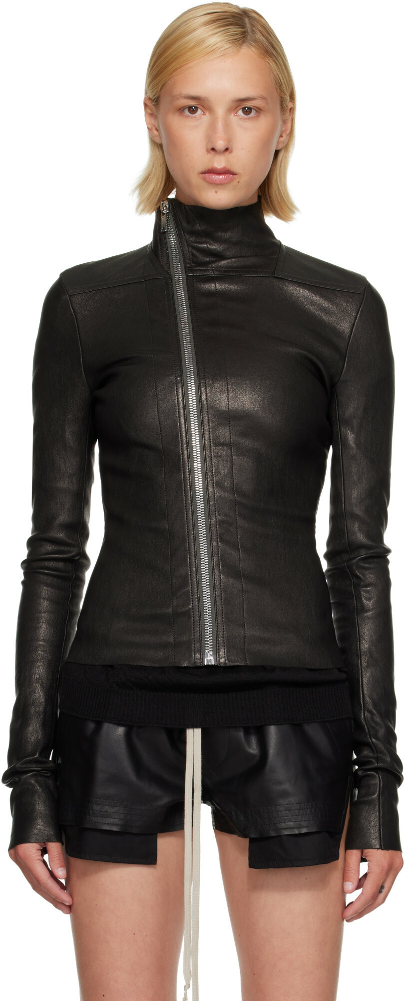 Rick Owens Black Tower Gary Leather Jacket