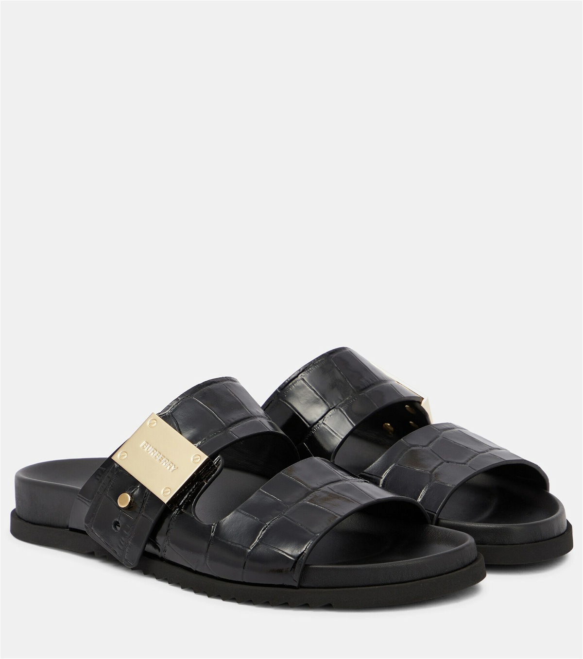 Burberry - Croc-effect leather sandals Burberry