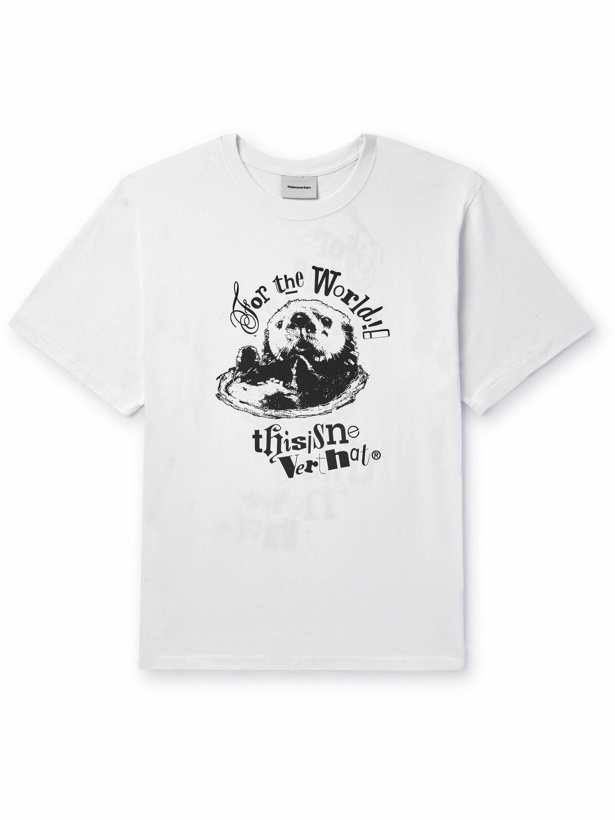 Photo: thisisneverthat - Otter Logo-Print Cotton-Jersey T-Shirt - White