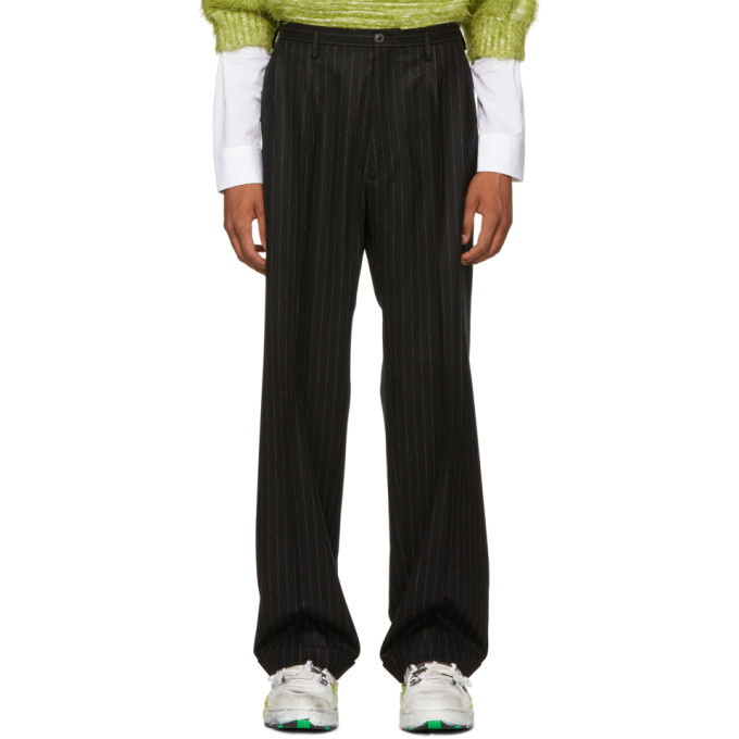 Photo: Maison Margiela Black Flannel Pinstripe Trousers