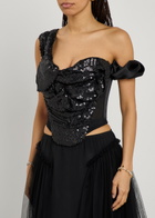 Vivienne Westwood Sequin-embellished Mesh Corset top Black