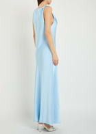 Polo Ralph Lauren Twisted Strap Detail Satin Maxi Dress Light Blue