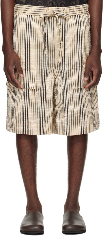 Photo: COMMAS Beige Rope Stripe Pocket Shorts