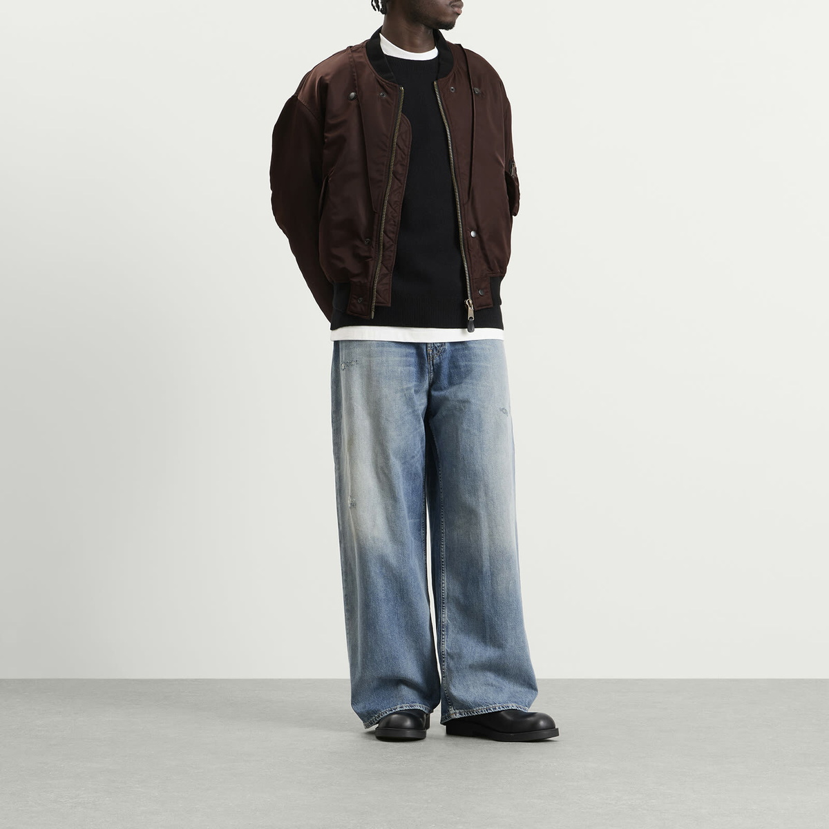 Maison Margiela Men's Reversible Bomber Jacket in Dark Brown
