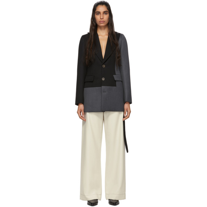 Loewe Grey and Black Wool Bicolor Blazer Loewe