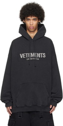 VETEMENTS Black Crystal-Cut Hoodie