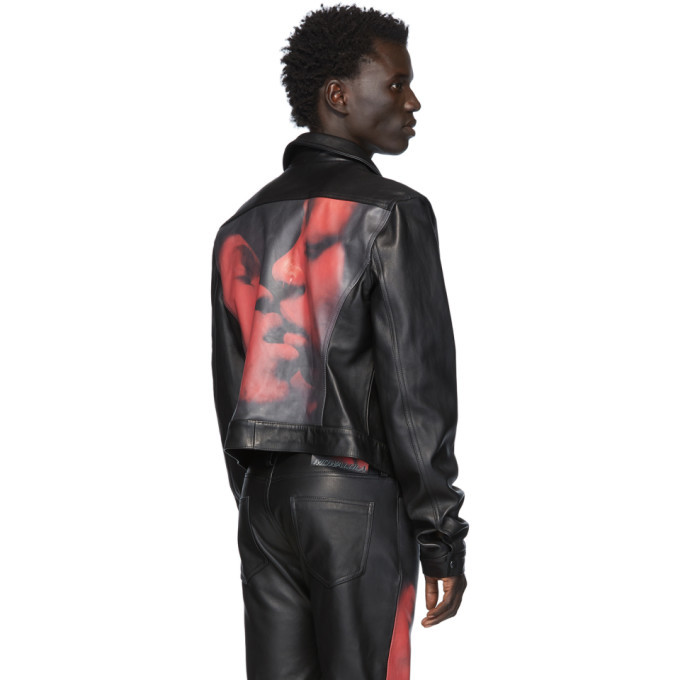 MOWALOLA Faux Leather Perforated Biker Jacket Black | END. (JP)